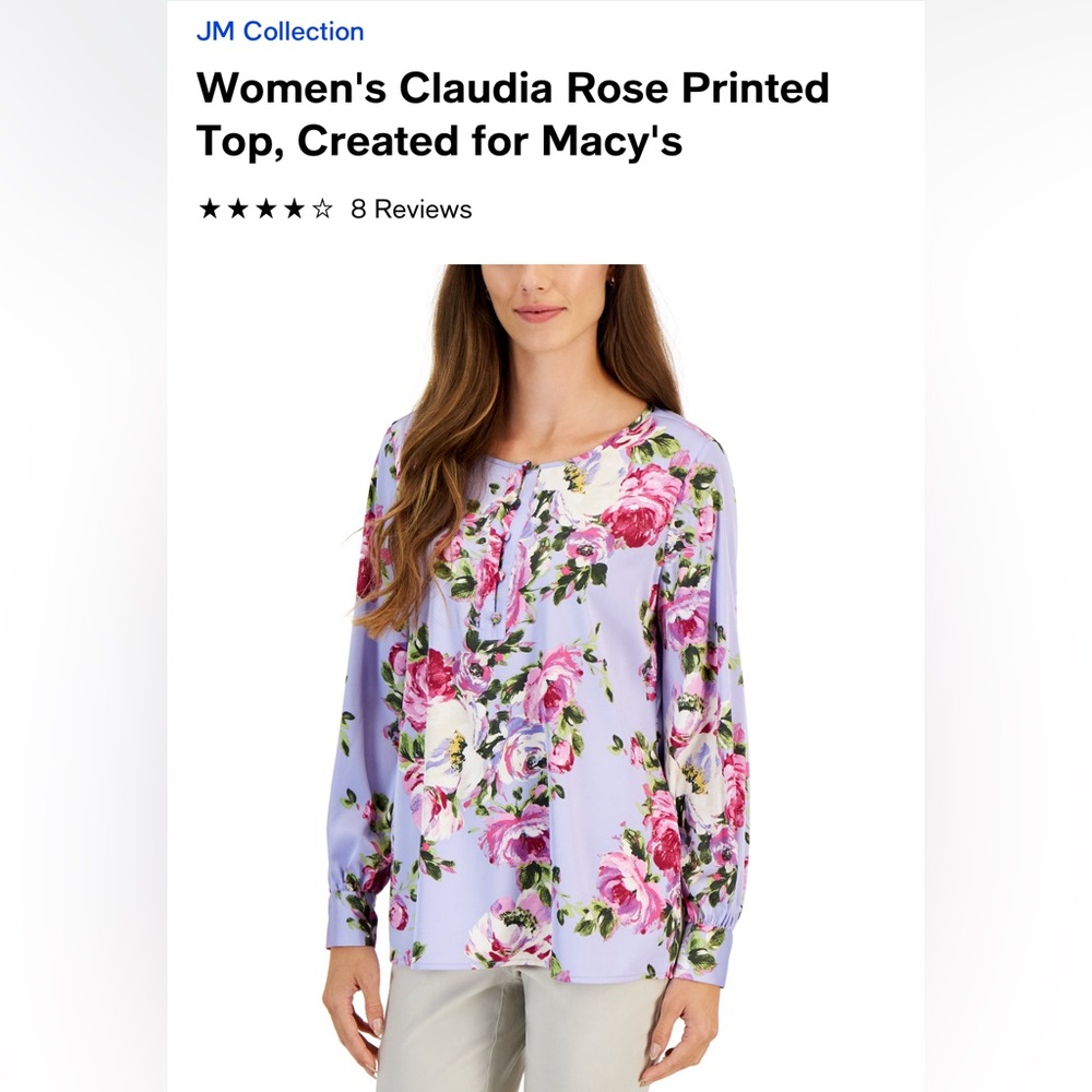 Beautiful silky soft rose print blouse